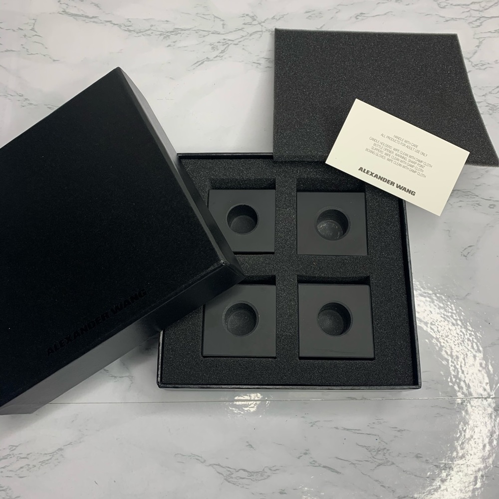 AW MATTE BLACK SLANTED CANDLE HOLDER